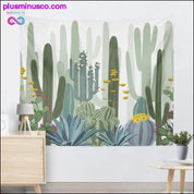 Kaktusas akvarelė Kabantys sieniniai gobelenai Mandala Bohemian - plusminusco.com