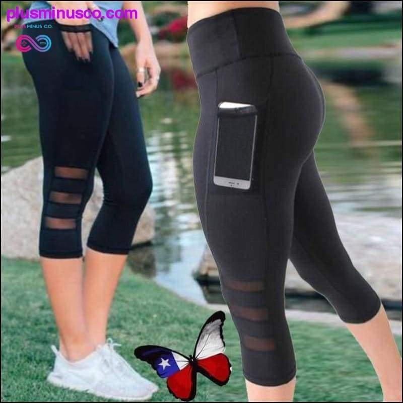 Pohjepituiset Sport Pants Phone Pocket leggingsit Women Fitness - plusminusco.com