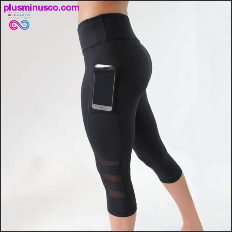 Спортен панталон с дължина до прасеца Клин с джоб за телефон Дамски фитнес - plusminusco.com