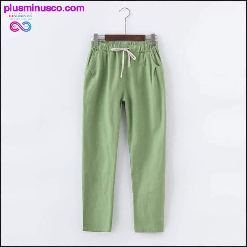 Летнія жаночыя штаны Candy Colours Pantalon Femme на шнуроўцы - plusminusco.com