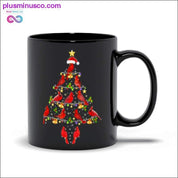Cardinal Bird Christmas Tree / Santa Hat / Star Black Mugs - plusminusco.com