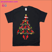 شجرة عيد الميلاد على شكل طائر الكاردينال / قبعة سانتا / تي شيرت على شكل نجمة - plusminusco.com