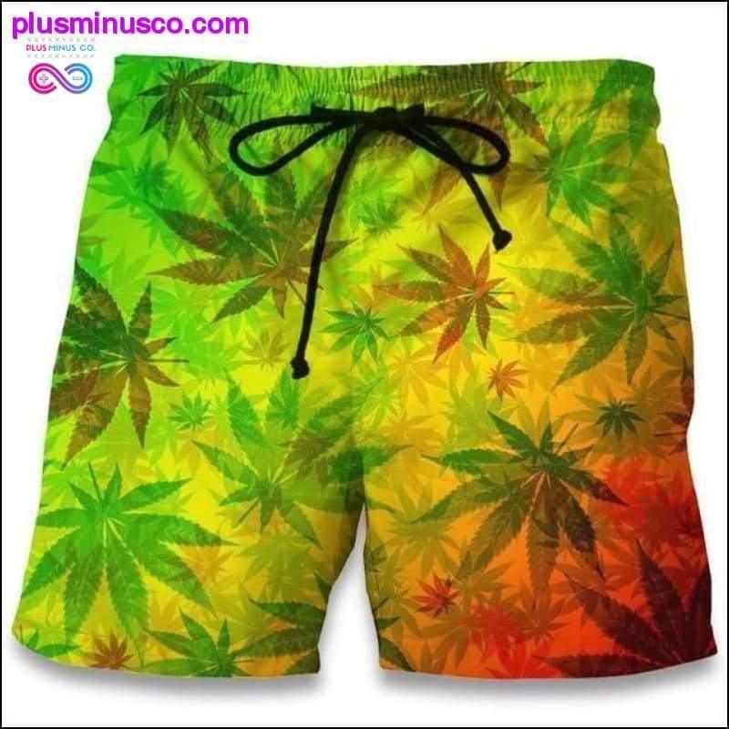 Casual Beach Shorts 2017 Fashion Maple Leaf Weeds 3D Print - plusminusco.com