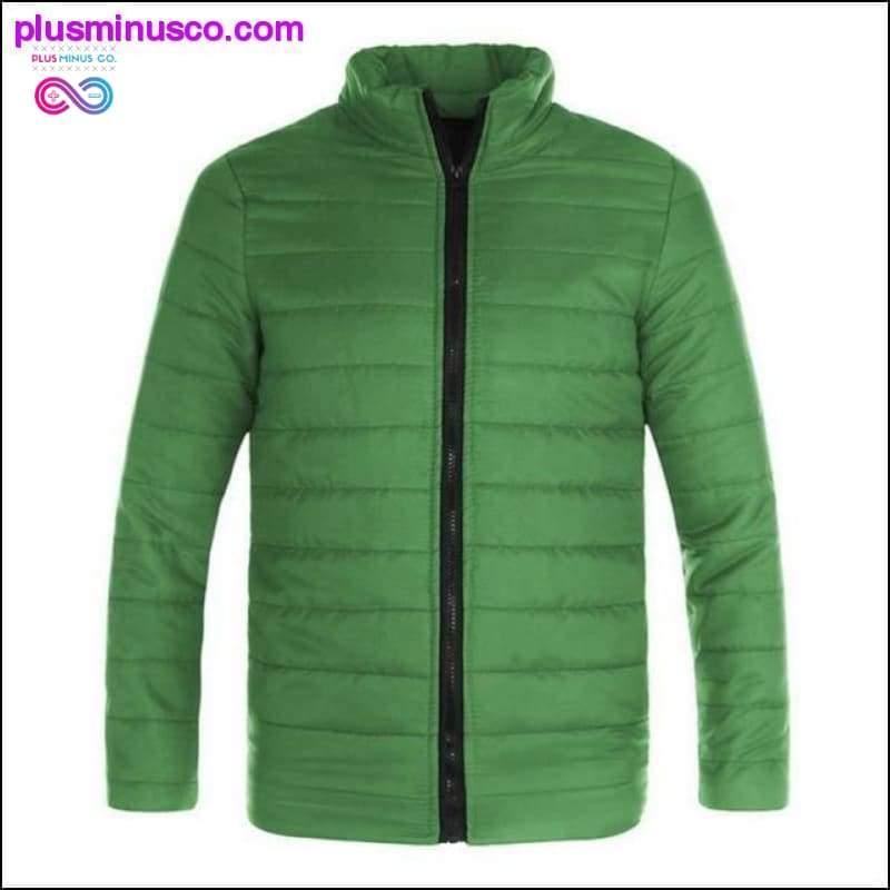 Casual Wave Cut Slim Fit Stand Collar Parka with Zipper for - plusminusco.com