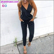 Casual Women Ladies Summer Holiday Long Playsuit V-neck - plusminusco.com