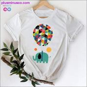 Cat Face Funny Cartoon Girl Printing 90s Spring Summer Top - plusminusco.com