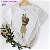 Cat Face Funny Cartoon Girl Printing 90s Spring Summer Top - plusminusco.com