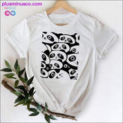 Cat Face Funny Cartoon Girl Printing 90s Spring Summer Top - plusminusco.com