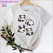 Cat Face Funny Cartoon Girl Printing 90s Spring Summer Top - plusminusco.com