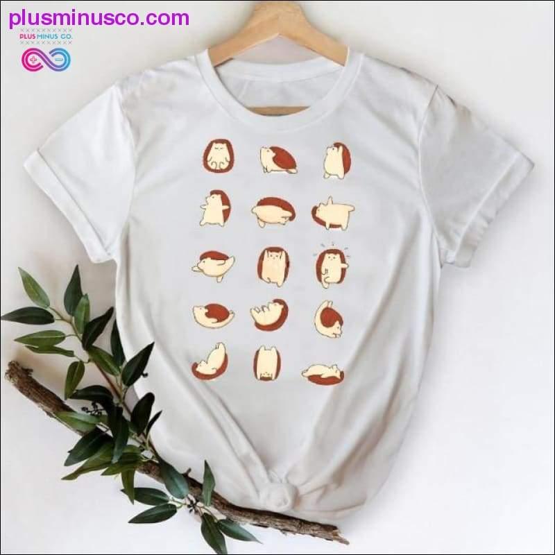 Cat Face Funny Cartoon Girl Printing 90s Spring Summer Top - plusminusco.com