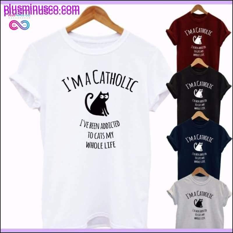 Presente de gato Crazy Lady Pet Cats Cute Mens Ladies T Shirt Gift - plusminusco.com