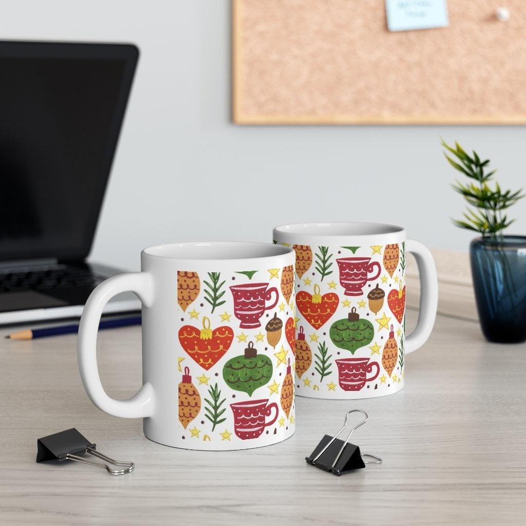 Ceramic Mug 11oz, Personalized Mug, Custom Coffee Mug, Tea Mug, Colorful Ceramic Mug, Christmas Mug - plusminusco.com