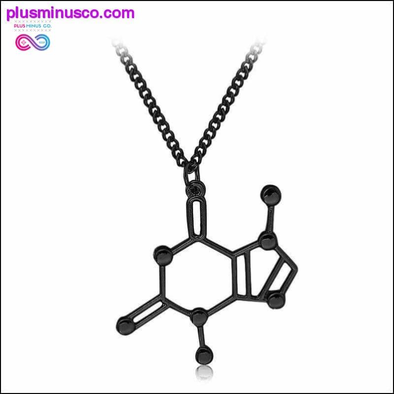 ČOKOLADNA Ogrlica z obeskom s strukturo molekule teobromina - plusminusco.com