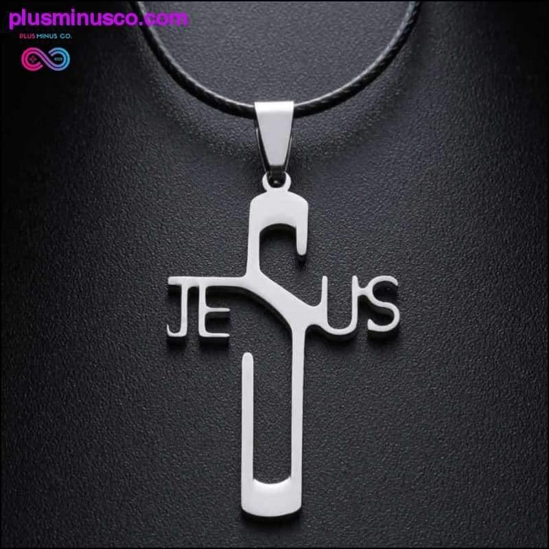 كريستيان يسوع الصليب قلادة القلائد الفولاذ المقاوم للصدأ - plusminusco.com