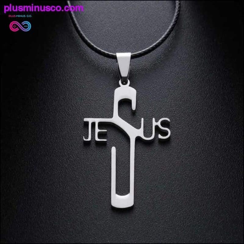 كريستيان يسوع الصليب قلادة القلائد الفولاذ المقاوم للصدأ - plusminusco.com