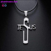 Creștin Isus Cruce Pandantiv Colieri Oțel inoxidabil - plusminusco.com