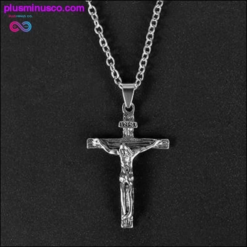 Christliche Halskette mit Anhänger für Herren, Modeschmuck, Kruzifix – plusminusco.com