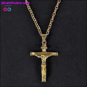 Colar com pingente cristão masculino joias da moda crucifixo - plusminusco.com