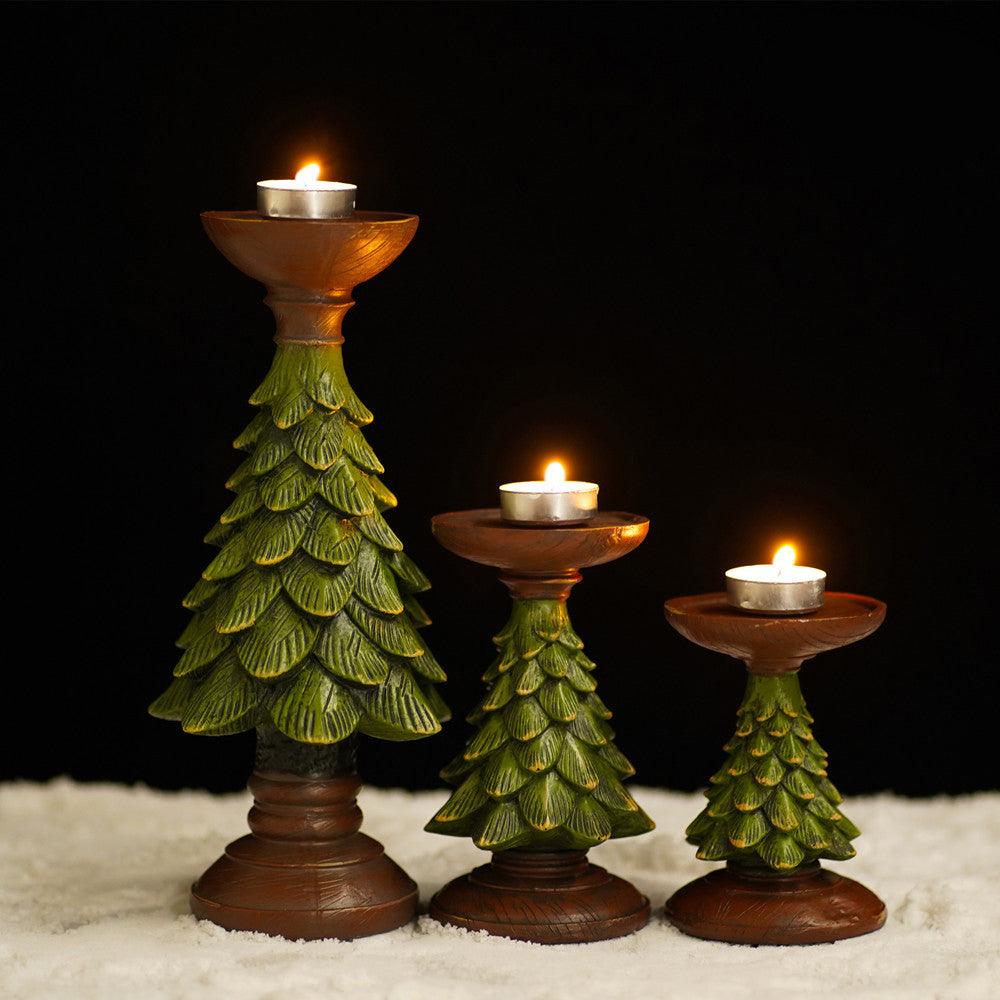 Christmas Atmosphere Decoration Decorations Christmas Tree Candle Stand Home Tabletop Room Decoration Resin Crafts - plusminusco.com