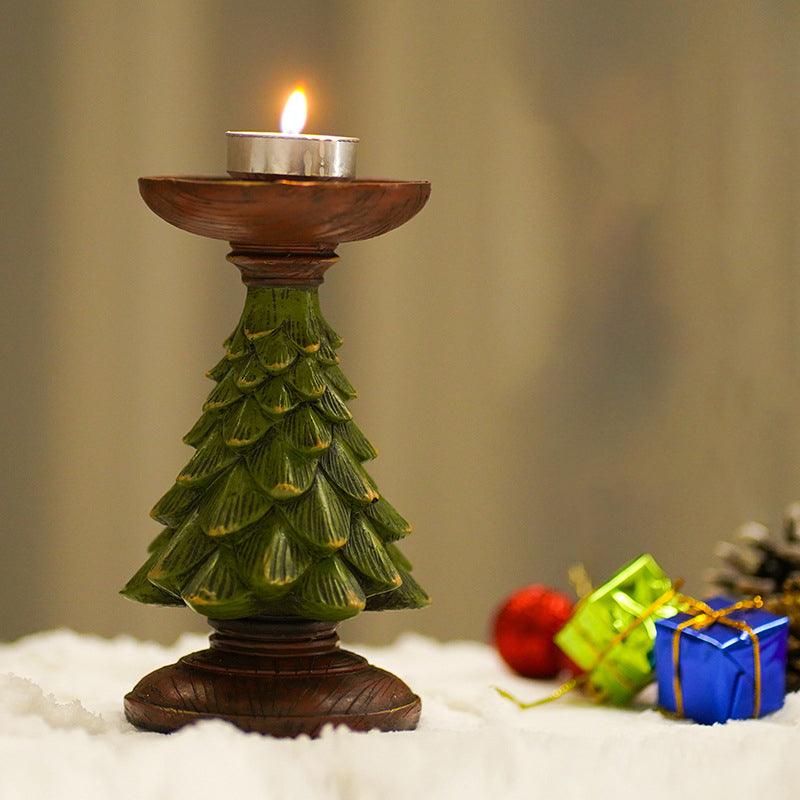 Christmas Atmosphere Decoration Decorations Christmas Tree Candle Stand Home Tabletop Room Decoration Resin Crafts - plusminusco.com