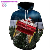 Christmas Autumn Winter Hoodie na may 3D Print Old Man at Elk - plusminusco.com