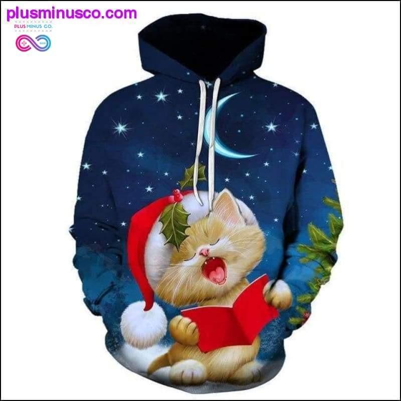 Christmas Autumn Winter Hoodie with 3D Print Old Man and Elk - plusminusco.com