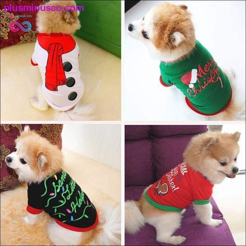 Haine pentru câini de Crăciun Îmbrăcăminte pentru animale de companie din bumbac - plusminusco.com