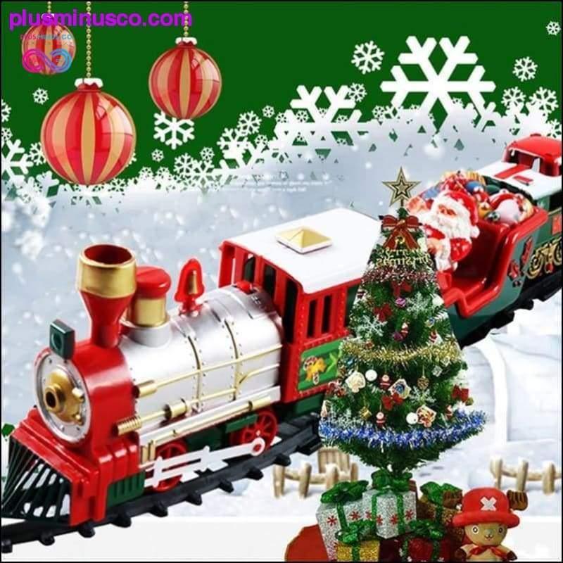 Ziemassvētku elektriskais dzelzceļa vagonu rotaļu vilciens bērniem vietnē plusminusco.com