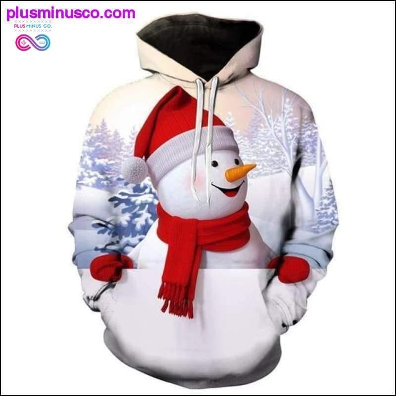 크리스마스 엘크 눈사람 남성용 스웨트셔츠 - plusminusco.com