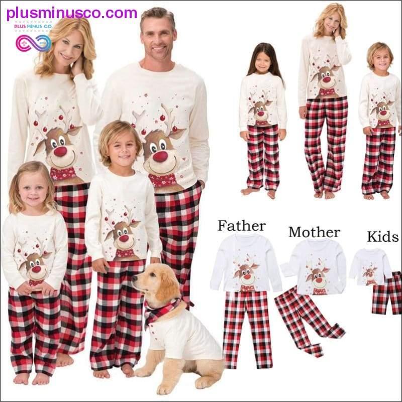 Set pigiama coordinato per la famiglia di Natale Cervi Famiglia per adulti e bambini - plusminusco.com
