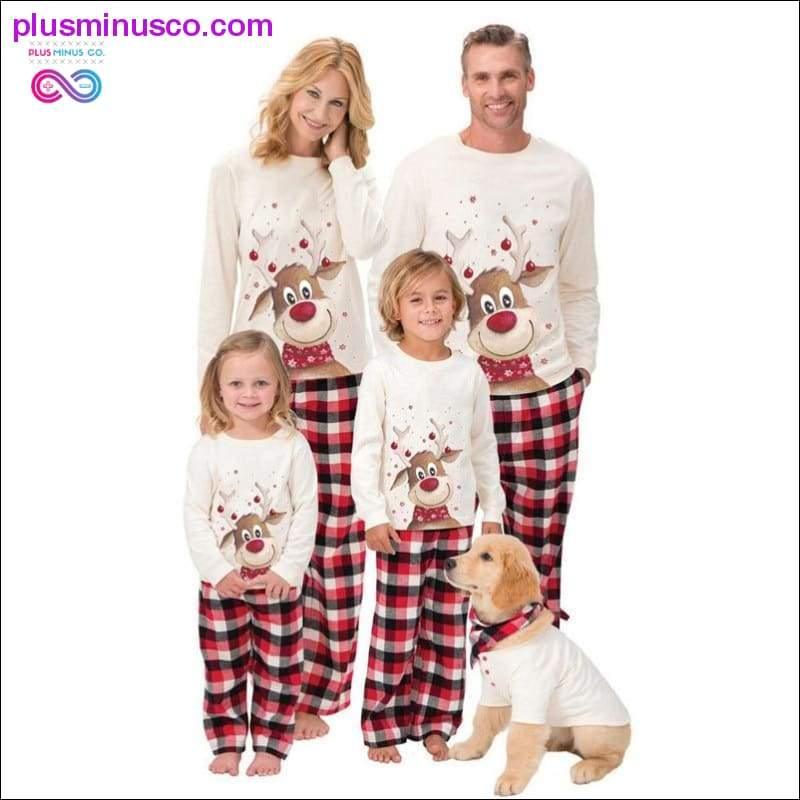 Set pigiama coordinato per la famiglia di Natale Cervi Famiglia per adulti e bambini - plusminusco.com