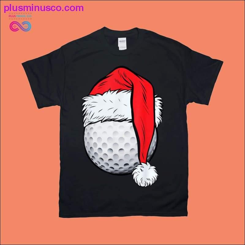 Jul Golfball Nisse T-skjorte Hat Funny Sport Xmas Tees - plusminusco.com