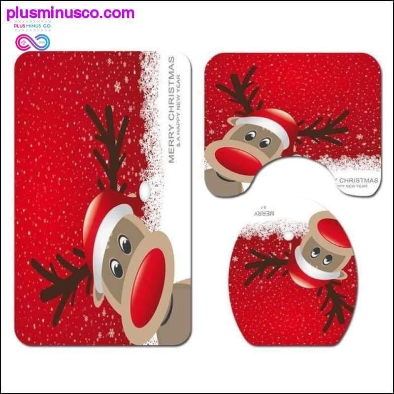 Christmas-patterned Curtain Toilet Cover Non-slip Rug Home - plusminusco.com