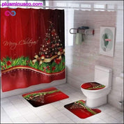 Karácsonyi mintás függöny WC-takaró csúszásmentes szőnyeg Home - plusminusco.com