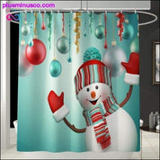 Cortina con estampado navideño, cubierta para inodoro, alfombra antideslizante para el hogar - plusminusco.com