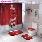 Weihnachtsgemusterter Vorhang-Toilettenbezug, rutschfester Teppich für Zuhause – plusminusco.com