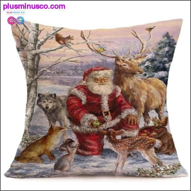 Christmas-themed Linen Pillow Cases for Home Decor at - plusminusco.com