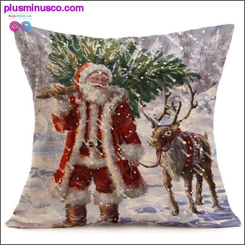 Christmas-themed Linen Pillow Cases for Home Decor at - plusminusco.com