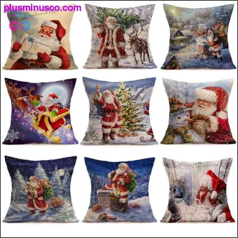 Christmas-themed Linen Pillowcases for Throw Pillows at - plusminusco.com