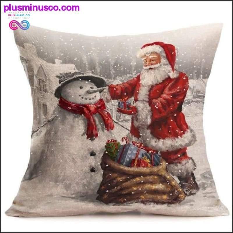 Λευκές μαξιλαροθήκες με χριστουγεννιάτικο θέμα για ριχτάρι στο - plusminusco.com