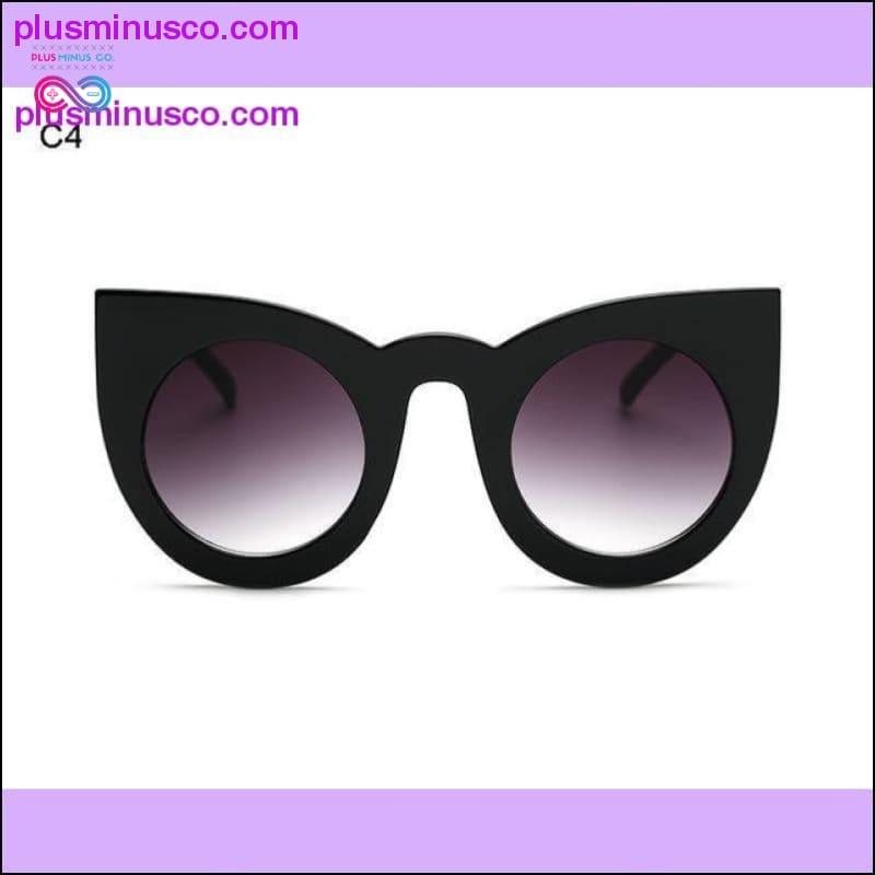 Chunky Cat Eye-solbriller til kvinder - 100 % UV400-beskyttelse - plusminusco.com