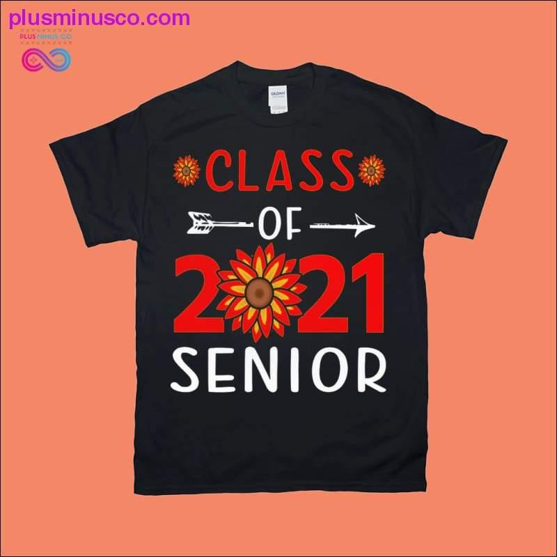 Klasse af 2021 Senior sorte T-shirts - plusminusco.com