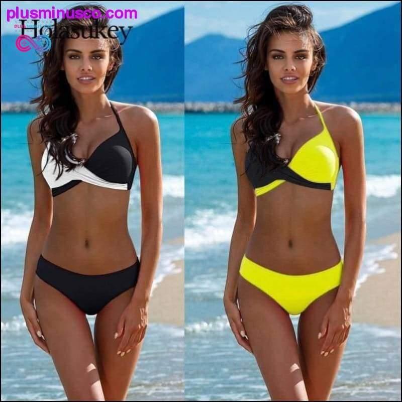 Elegancki i seksowny dwuczęściowy strój kąpielowy typu bikini push-up Fit - plusminusco.com