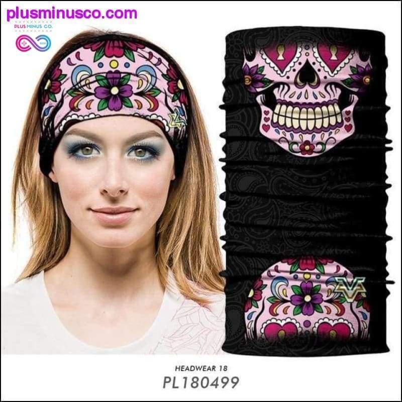 Color Sugar Skull Women Headband Magic Scarf Cycling Hiking - plusminusco.com