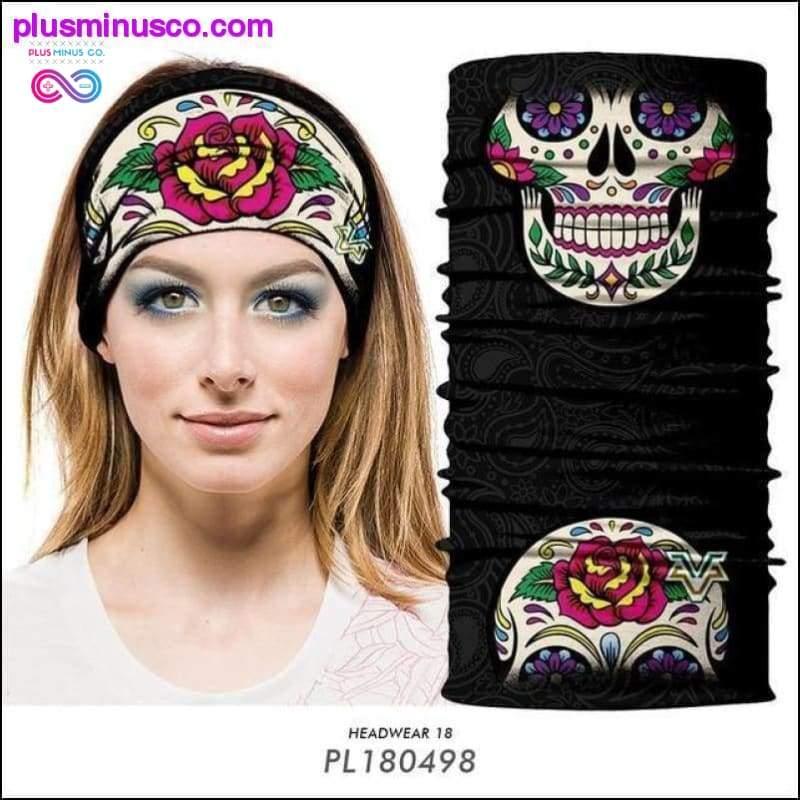 Color Sugar Skull Women Headband Magic Scarf Cycling Hiking - plusminusco.com