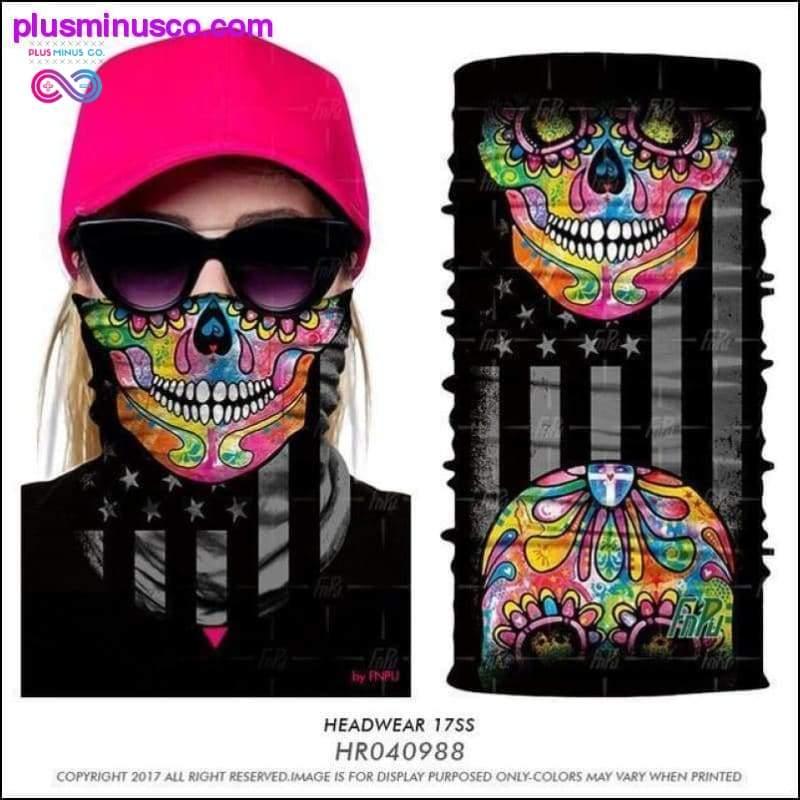 Color Sugar Skull Women Headband Magic Scarf Cycling Hiking - plusminusco.com