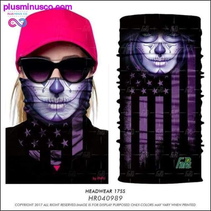 Color Sugar Skull Women Headband Magic Scarf Cycling Hiking - plusminusco.com