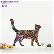 Colorful Floral Walking Cat Decals Wall Stickers - Wallpaper - plusminusco.com