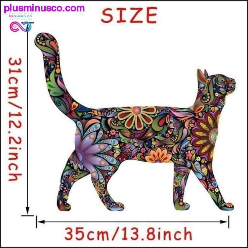 Colorful Floral Walking Cat Decals Wall Stickers - Wallpaper - plusminusco.com