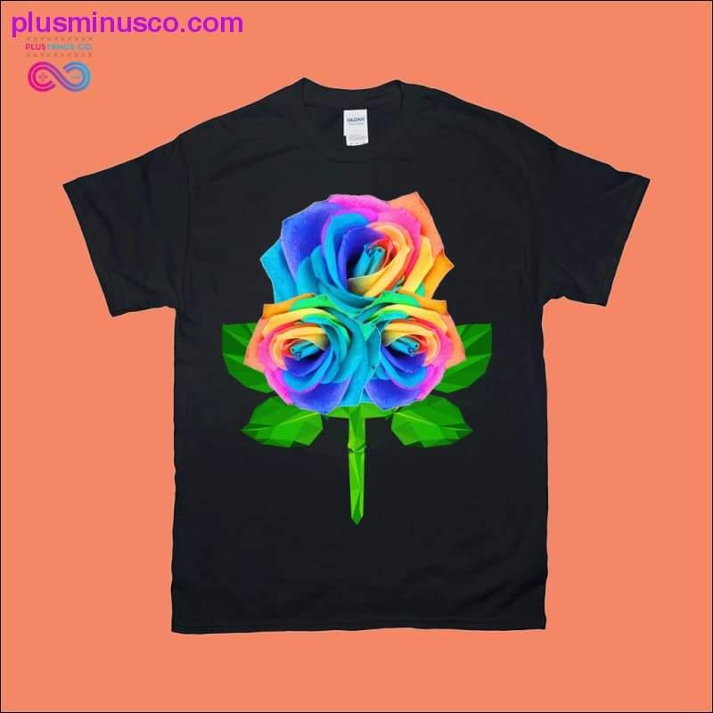 Színes, virágos felső, alkalmi, nyakkivágású pólók - plusminusco.com